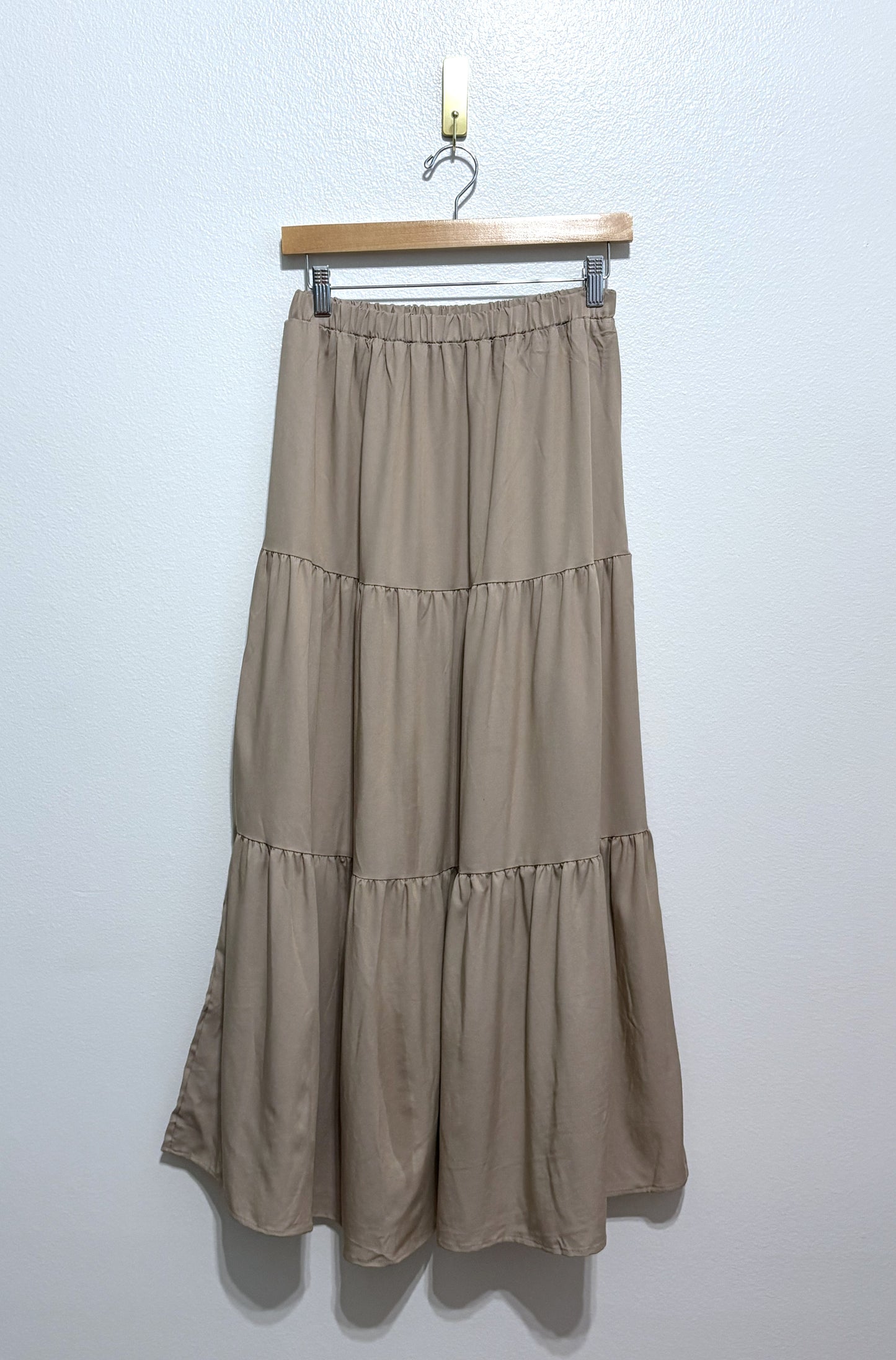 Champagne Tiered Maxi Skirt