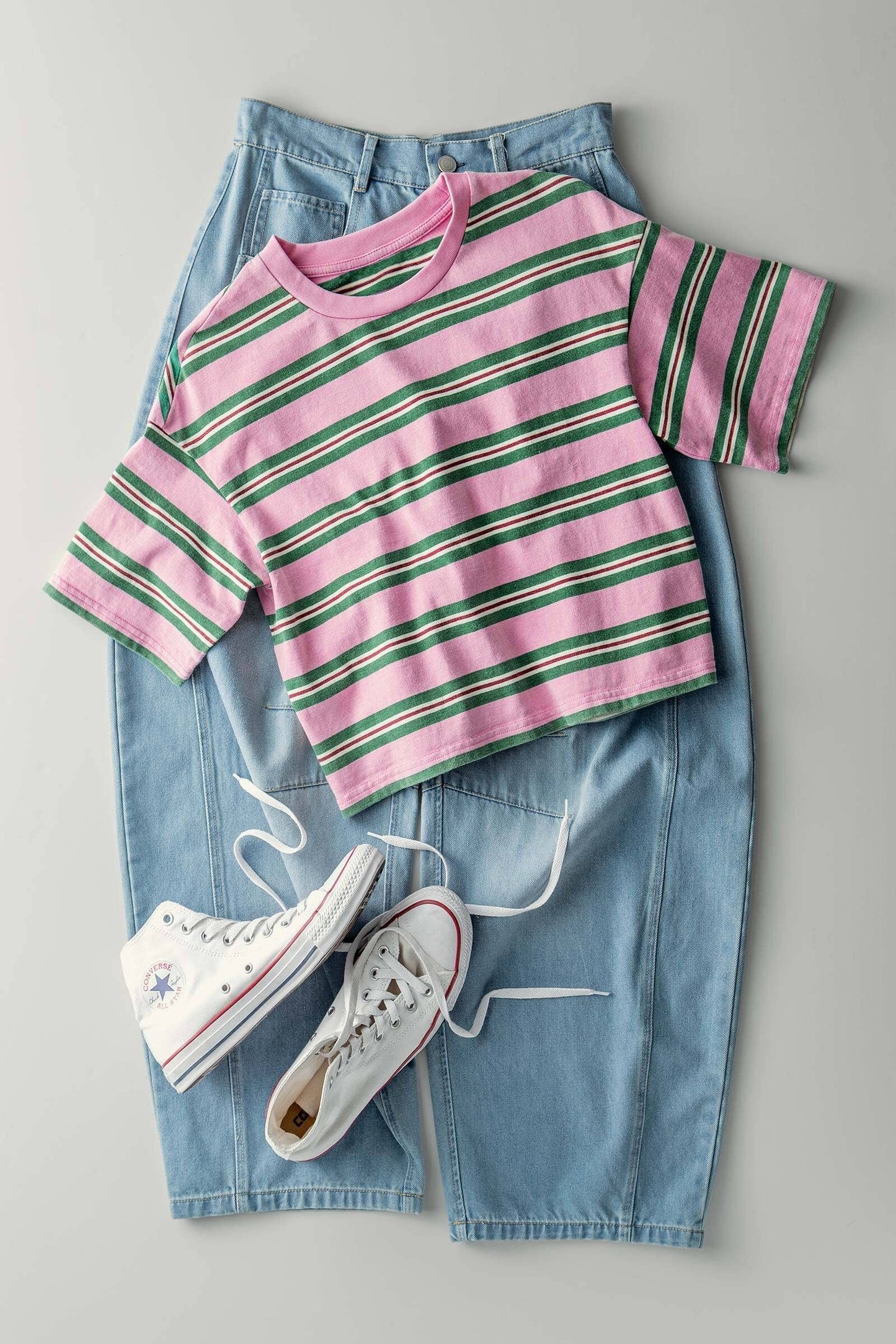 The Malibu Stripe Crop Tee