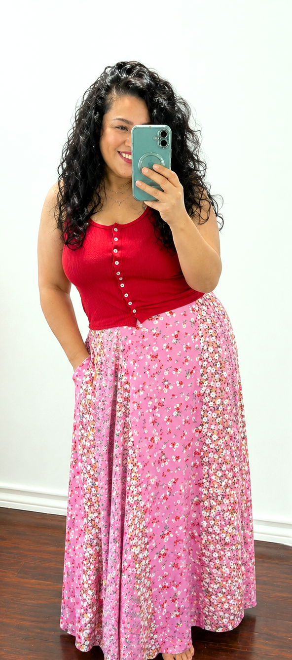 Blush Petal Maxi Skirt