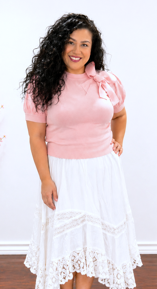 Blush Ribbon Top